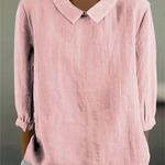 Cotton and Linen 3/4 Sleeve Shirt