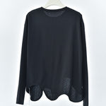 Women's Wavy Hem Casual Round Neck Shirt