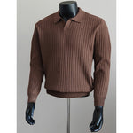 Seagull Collar Long-sleeved Knit Sweater
