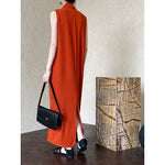 Women's V-neck Sleeveless Twist-waist Dress
