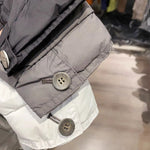 Color-blocked Lapel Zip-up Down Jacket