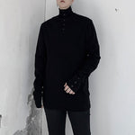 Button Turtleneck Bottoming Sweater