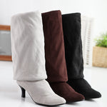 Women's suede solid color high boots