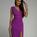 La Scintilla | Elegant Viscose Dress with Slit Detail