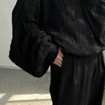 Retro Crinkled Dolman Sleeve Shirt