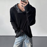 American Color-blocked Hooded T-shirts