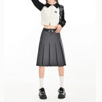 High Waist A Line Pleated Skirt