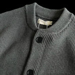 Heavyweight Cotton Crewneck Button Up Knitted Cardigan