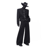 Starry  Hot-Fix Rhinestone Detail Casual Trousers