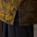 Retro Stand-up Collar Gradient Brocade Coat