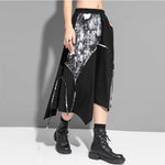 Spliced Irregular Print Skirt