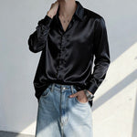 Shiny Satin Shirt Stage Performance Shirt