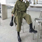Retro Layered Shirt Wide Leg Pants Two-piece Set