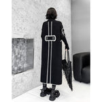 Reversible High-neck Loose-fitting Knitted Long Dress