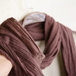 Lightweight Long Thin Cotton Linen Skinny Neck Scarf