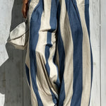 Navy Casual sleeveless top and loose striped trousers set