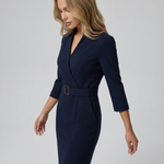 Valentina Moreau | Elegant Belted Midi Dress For Women