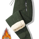 KZZ Men's Warm Fleece-Lined Straight-Leg Jogger Pants with Zipper Pockets