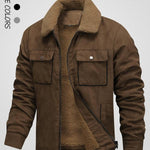KZZ Men's Solid Pocket Zipper Fleece Jacket