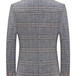 KZZ Men's Plaid Single-Breasted Blazer