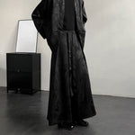 Dark Dragon Pattern Loose-fitting Hanfu Taoist Robe Cardigan Culottes