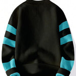 KZZ Men's Geometric Pattern Pullover Sweater