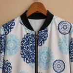 Casual Floral Print Bomber Jacket