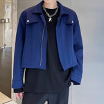 Solid Casual Cropped Jacket