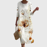 Elena™ | Elegant Floral Print Maxi Dress