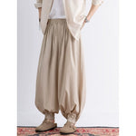 Loose Wide Leg Ankle Tied Lantern Pants