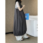 Women's Japanese Loose Crew Neck Sleeveless Balloon Dress