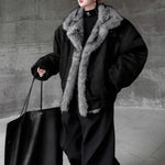 Winter Suede Loose-fitting Fur-lined Cotton Coat