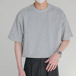 Topstitched Crew Neck Loose T-shirt