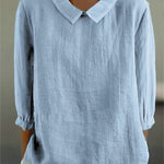 Cotton and Linen 3/4 Sleeve Shirt