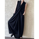 Women's V-neck Sleeveless Twist-waist Dress