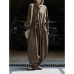 Women's Casual Tencel Wide-Leg Elastic Waist Jumpsuit