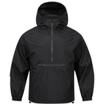 KZZ Men's Solid Color Half Zip Pocket Hooded Jacket