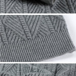 KZZ Men's solid color quarter-zip stand collar knit long-sleeved top