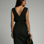 Maud™ | Elegant Dress with V-Neck and Slit
