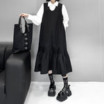 Pleated Long Sleeveless Dress