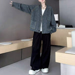 V-neck Loose-fitting Knitted Cardigan