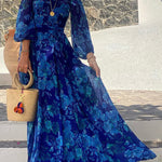 Luna™ | Floral Maxi Dress with Open Sleeves