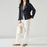Women's Short Drawstring Cotton Trench Coat