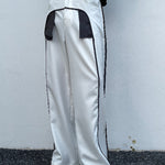 Black White Contrast Casual Pants