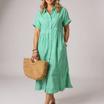 The Spark | Elegant Soft Striped Dress
