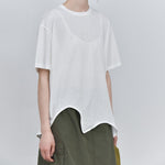 Irregular Wavy Hem Loose Pullover T-shirt