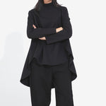 Loose-fitting Casual Turtleneck T-shirt