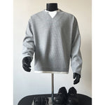 Fake two-piece waffle long-sleeved T-shirt