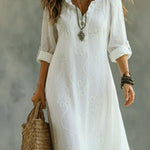 Elegant Floral Print Ruffled Collar Midi Dress