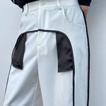 Black White Contrast Casual Pants